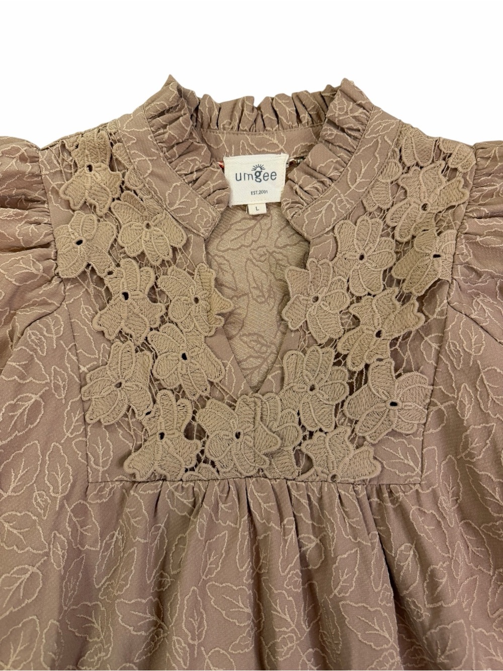 Umgee Dusty Rose Floral Embroidered Mini Dress - Picture 3 of 6